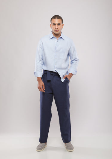 CHEMISE EN LIN Bleu Aérien