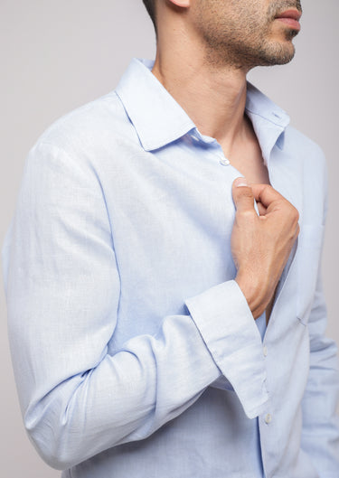 CHEMISE EN LIN Bleu Aérien